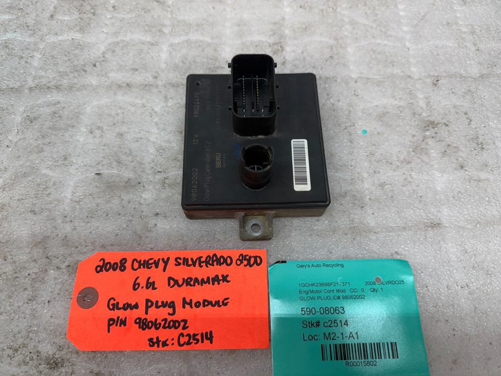 07-10 CHEVROLET SILVERADO DURAMAX 6.6 GLOW PLUG CONTROL MODULE OEM 98062002