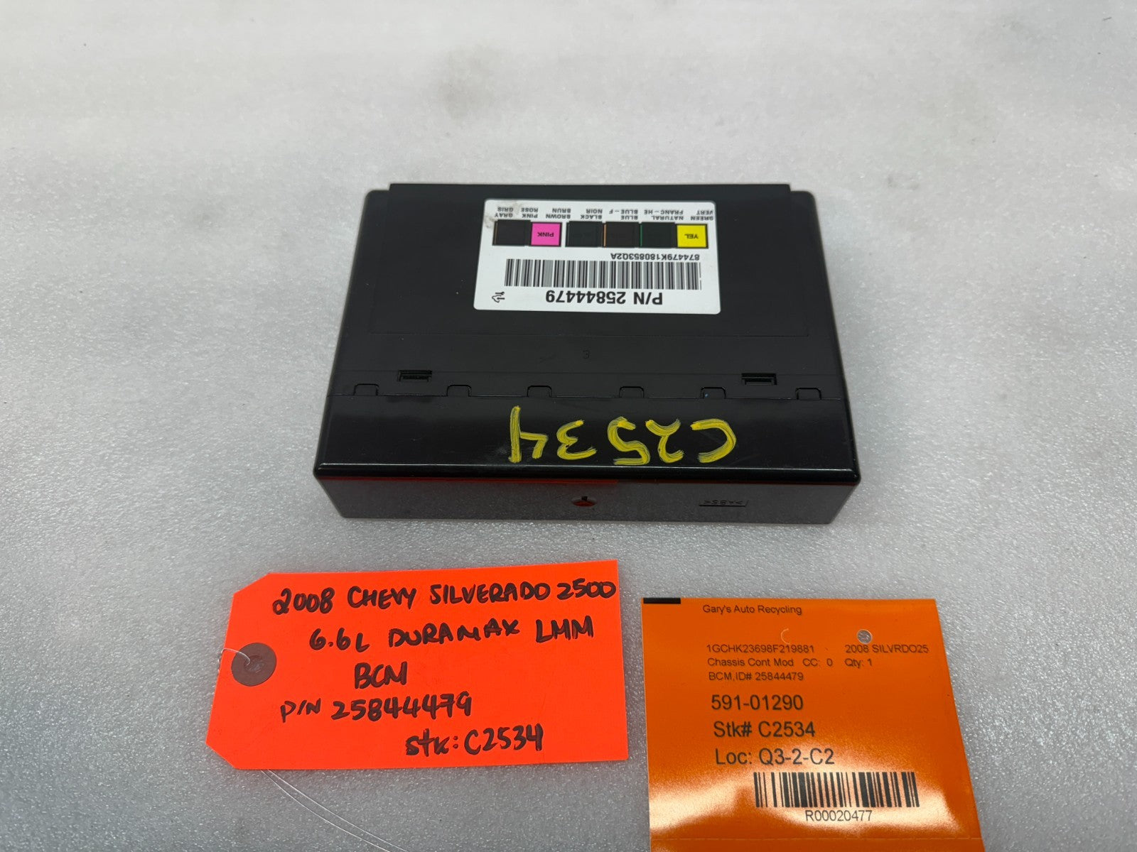08 09 10 Chevrolet GMC DURAMAX LMM 6.6 BCM BODY CONTROL MODULE 25844479