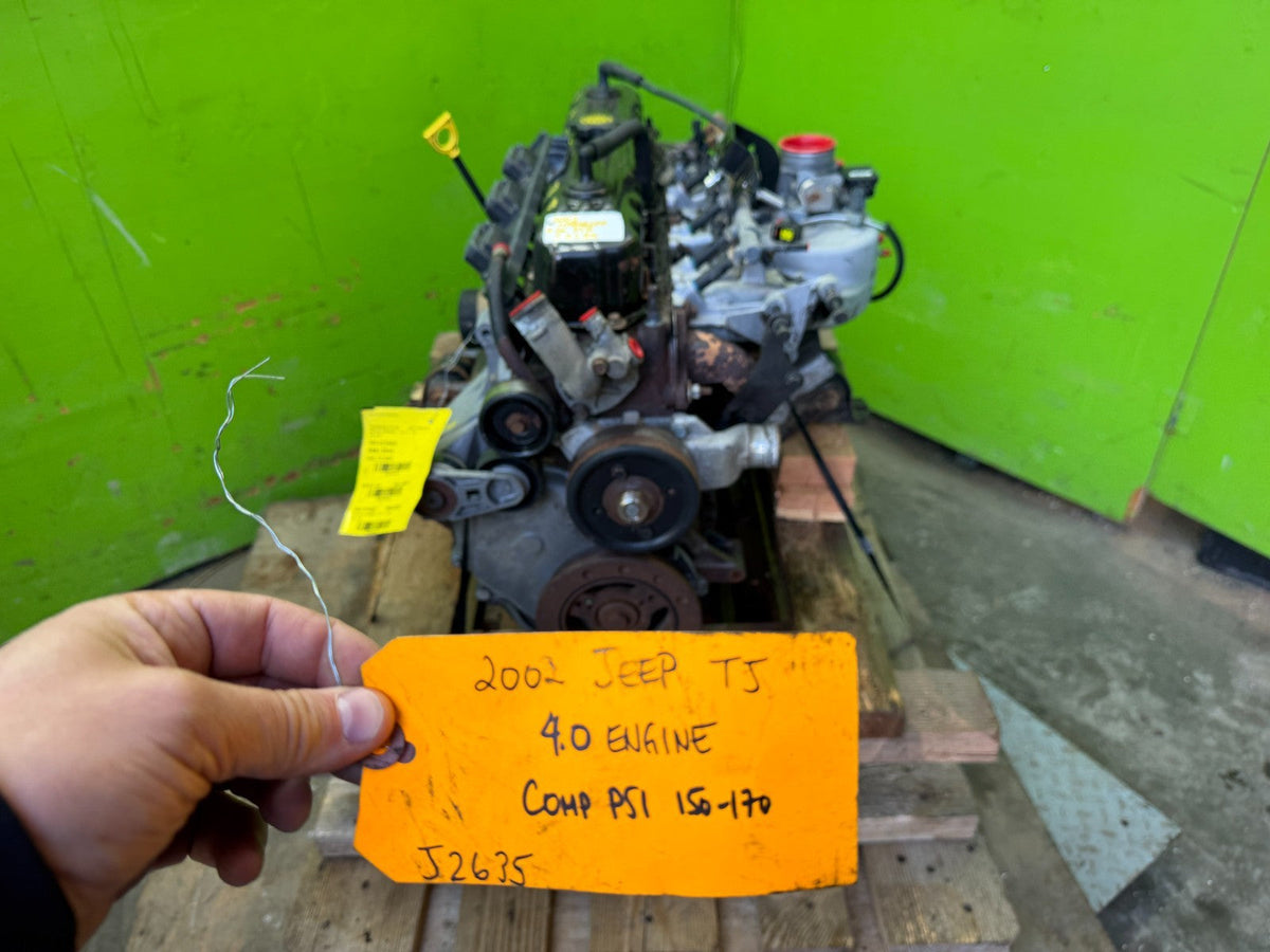 02 JEEP WRANGLER TJ 4.0 COMPLETE ENGINE MOTOR ASSEMBLY 97-02