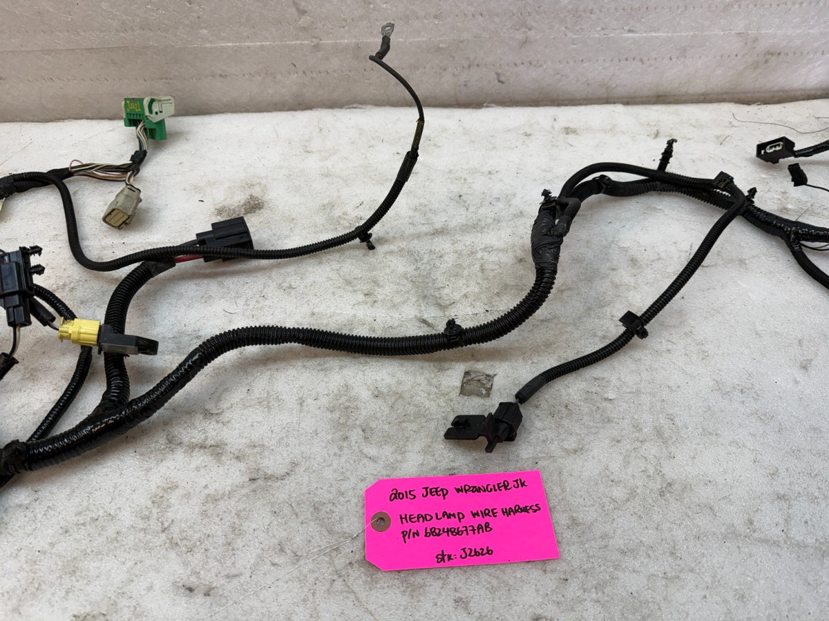 15 JEEP WRANGLER JK FRONT HEADLIGHT HEADLAMP WIRING HARNESS 68248677AB