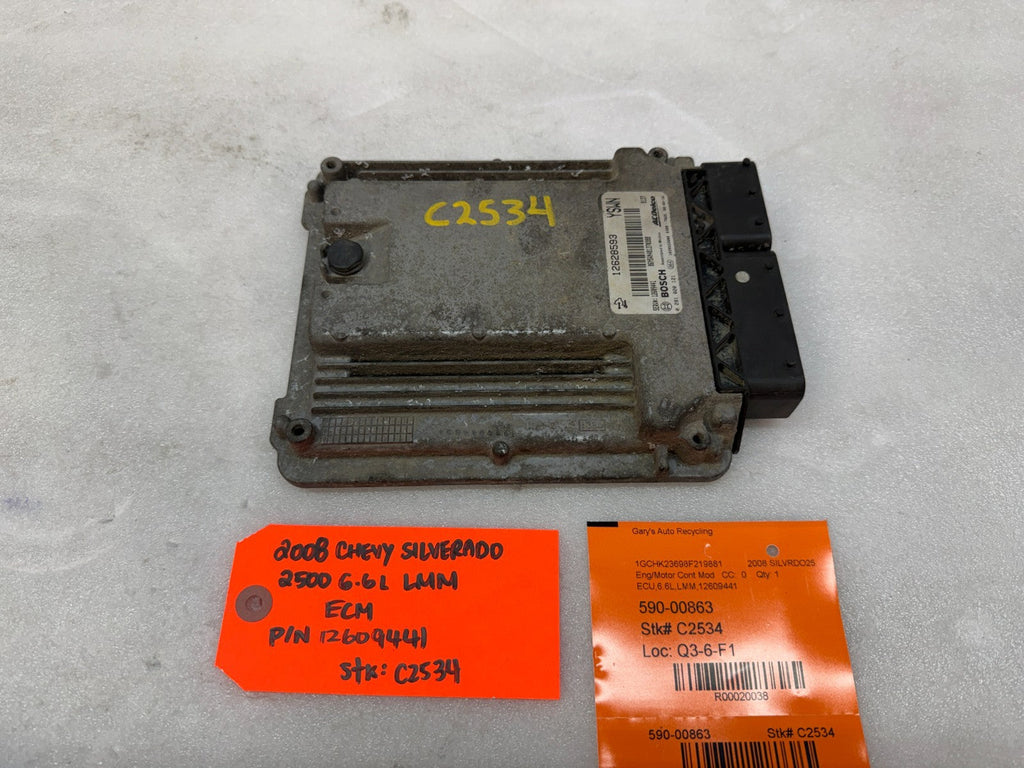 08 09 10 Chevrolet GMC 2500HD DURAMAX 6.6 LMM ECM ECU ENGINE COMPUTER 12609441