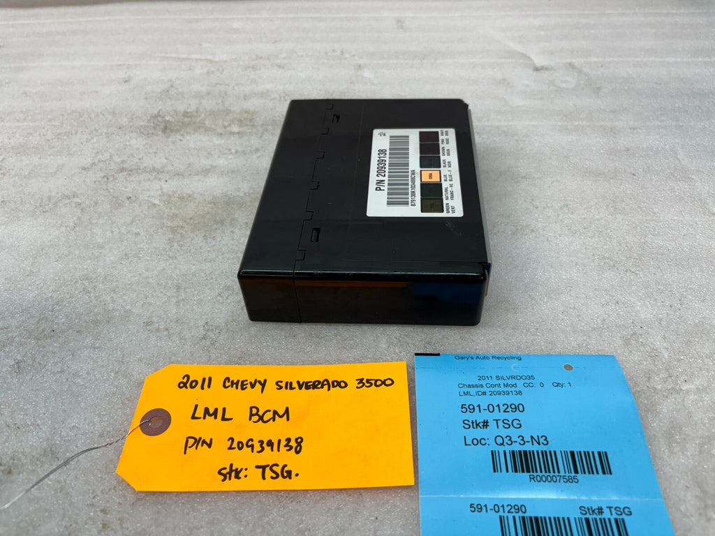 11-14 Chevrolet GMC 2500HD DURAMAX 6.6 LML BCM BODY CONTROL MODULE 20939138
