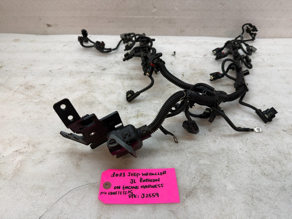 23 JEEP WRANGLER RUBICON JL JT 3.6 ON ENGINE WIRING HARNESS LOOM 68417572AC