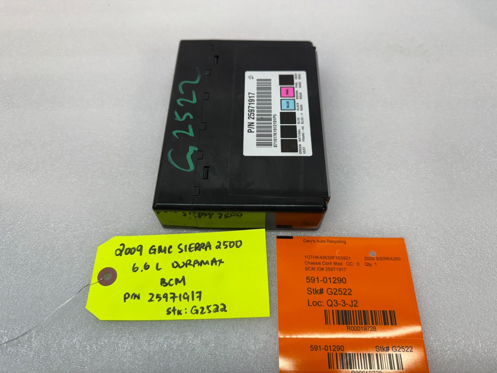08 09 10 Chevrolet GMC DURAMAX LMM 6.6 BCM BODY CONTROL MODULE 25971917