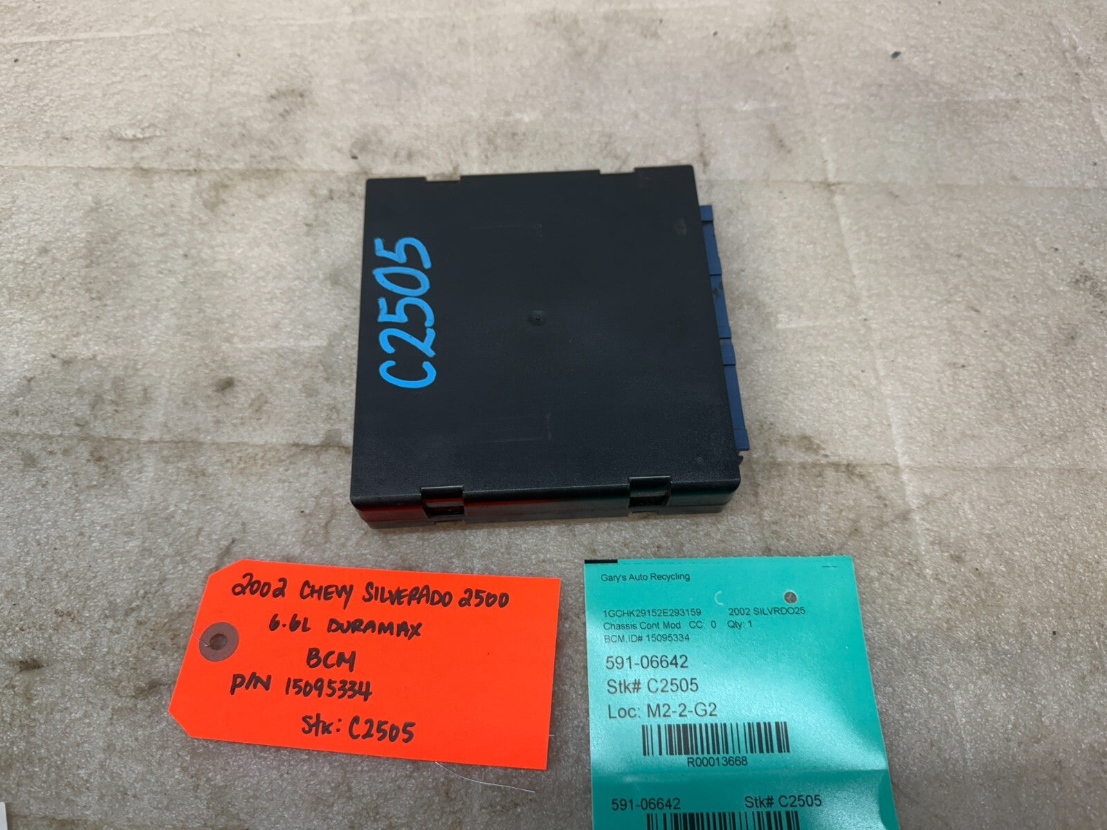 01 02 Chevrolet GMC DURAMAX LB7 6.6 BODY CONTROL MODULE BCM 15095334