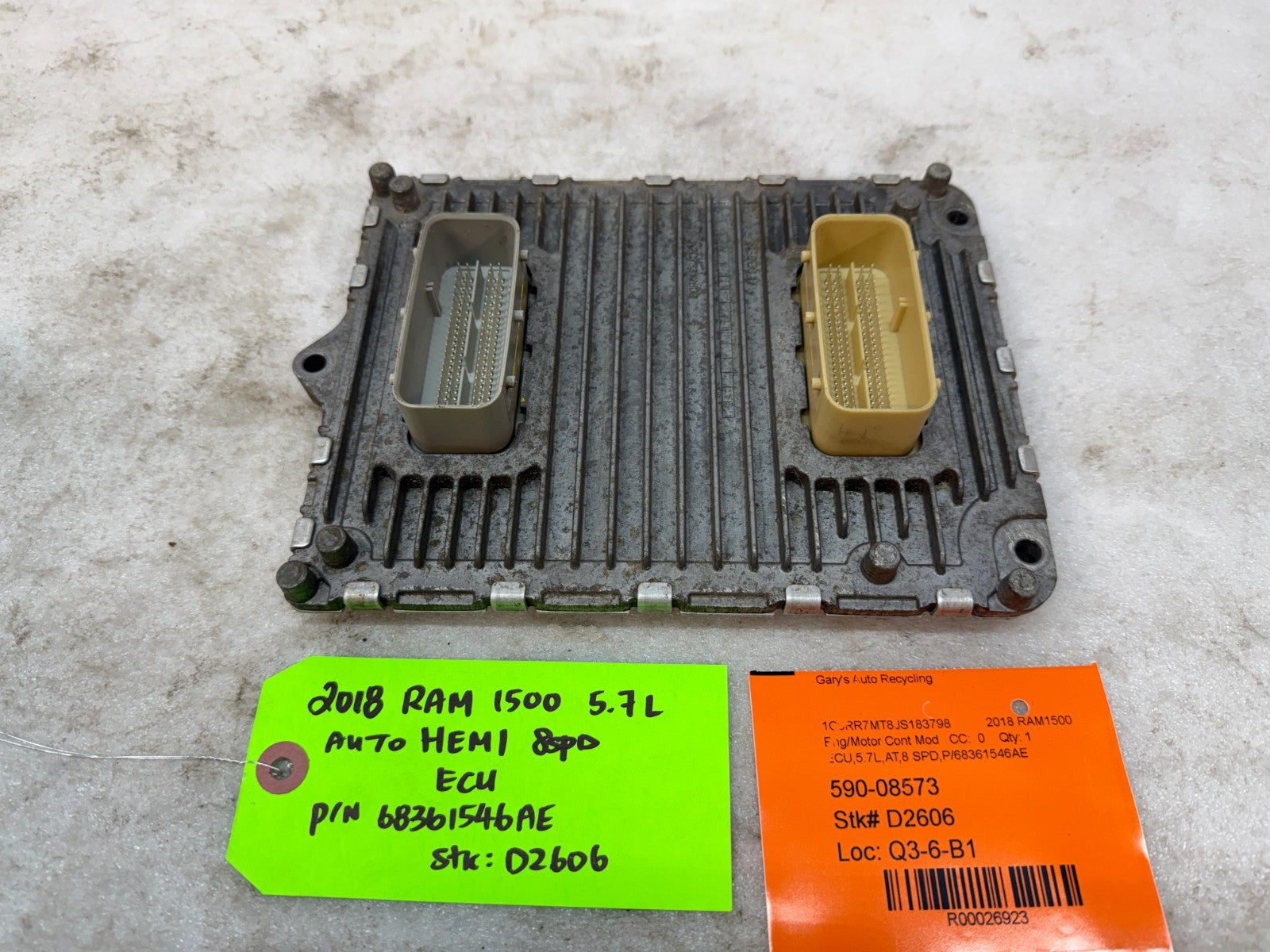 18 DODGE RAM SPORT 1500 5.7 HEMI ENGINE COMPUTER ECM ECU 68361546AE 15-21 63k