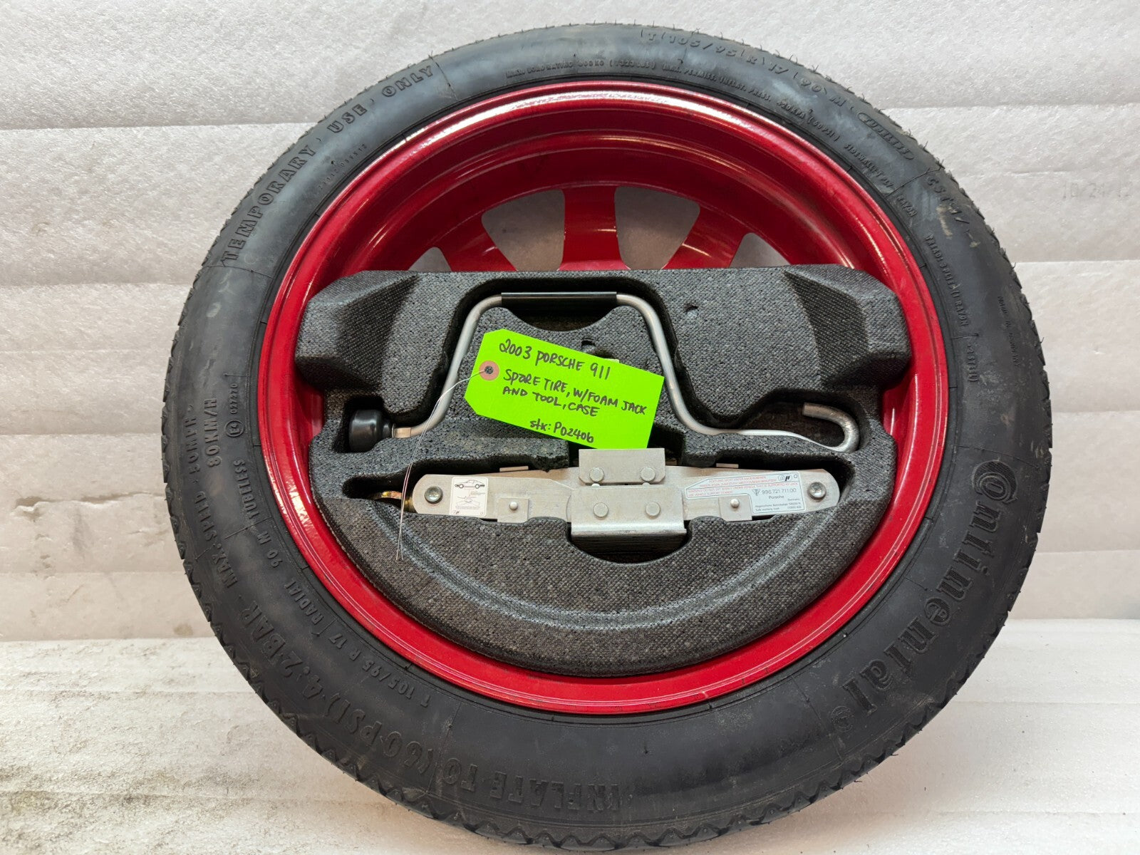 97-04 PORSCHE 911 996 BOXSTER 986 OEM 17" ALUMINUM SPARE WHEEL TIRE JACK BAG