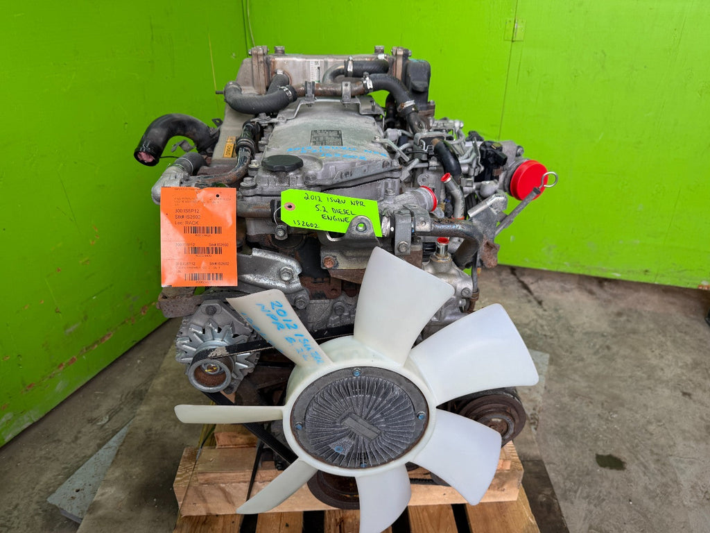 12 ISUZU NRR NPR NQR 5.2 COMPLETE ENGINE MOTOR ASSEMBLY 4HK1TC 130k!!
