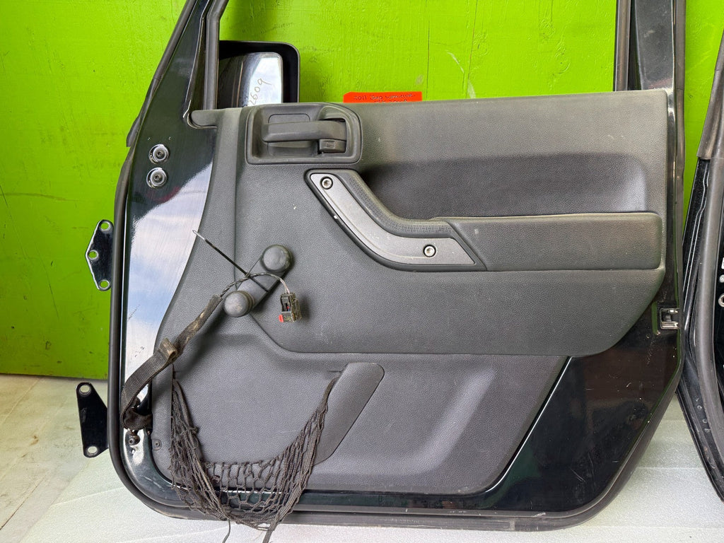 07-18 JEEP WRANGLER JK OEM FULL HARD DOORS BLACK WITH DOOR PANELS MIRROR PX8