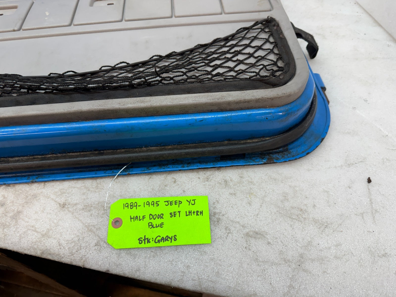 87-95 JEEP WRANGLER YJ OEM BLUE LEFT RIGHT HALF DOORS W DOOR PANELS