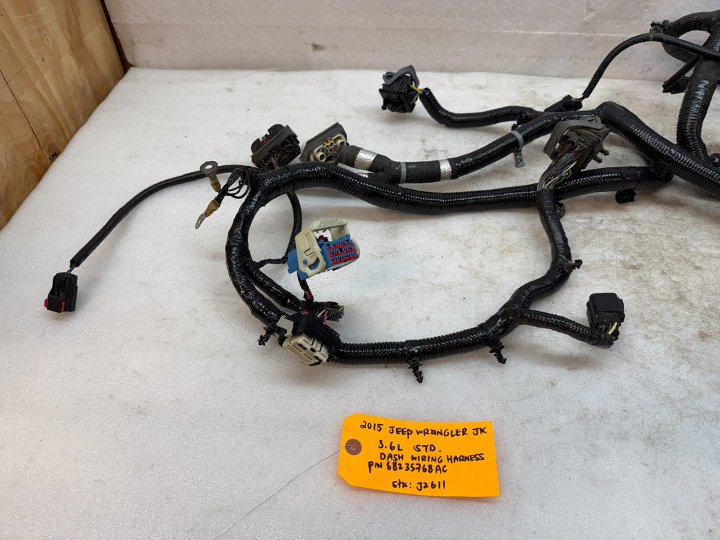 15 JEEP WRANGLER JK 3.6 DASH GAUGE WIRING HARNESS LOOM P68235768AC