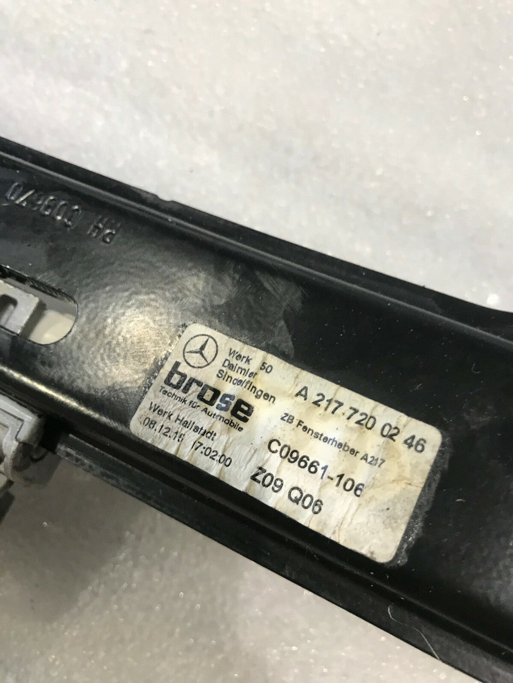 16 MERCEDES S65 AMG C217 COUPE RIGHT PASSENGER WINDOW REGULATOR A2177200246