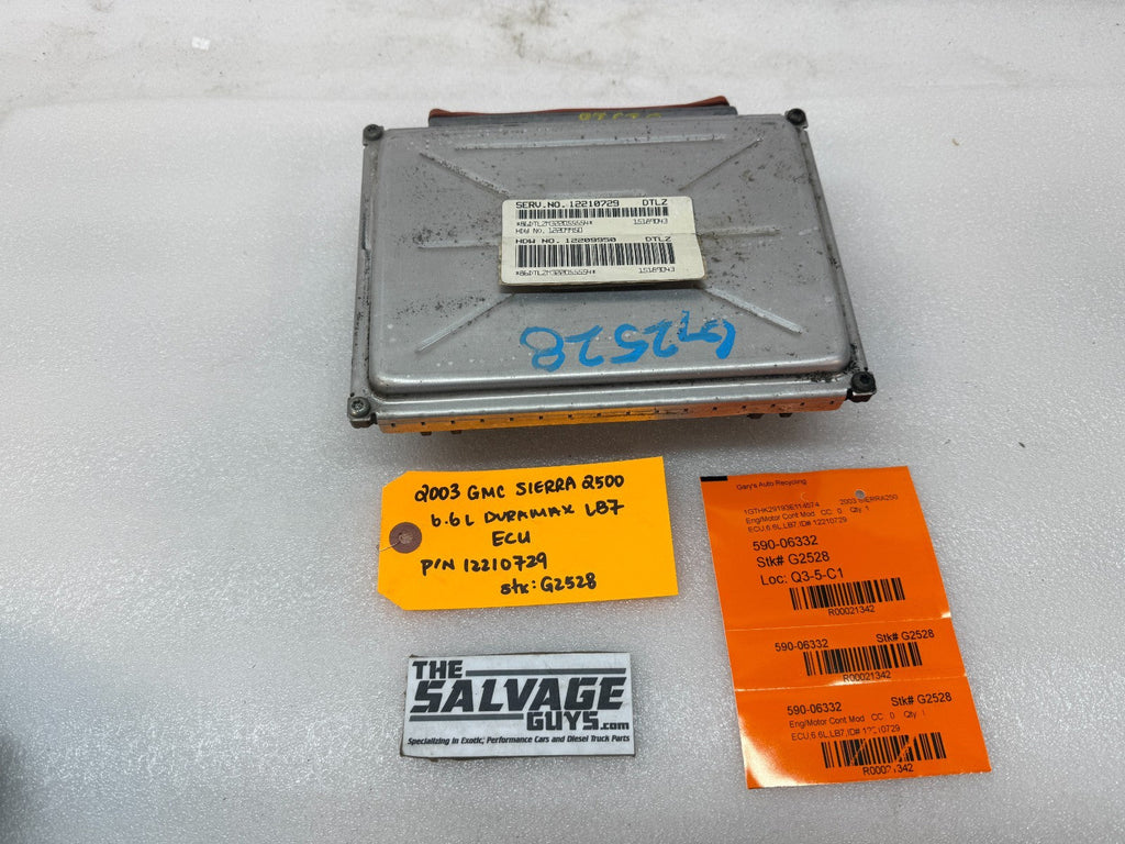 01-04 Chevrolet GMC 2500HD DURAMAX 6.6 LB7 ECM ECU ENGINE COMPUTER 12210729