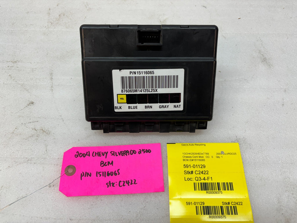 01-05 Chevrolet GMC 2500HD 3500HD 6.6 DURAMAX BODY CONTROL MODULE BCM 15116065