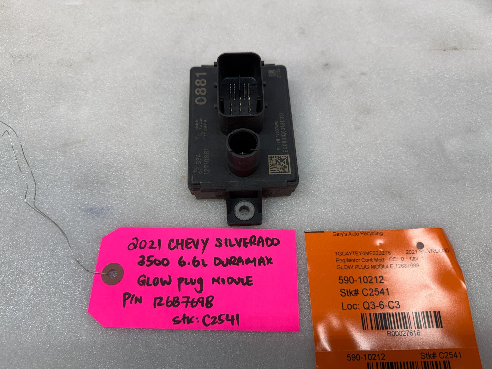 21 CHEVROLET GMC SIERRA SILVERADO 6.6 2500 GPM GLOW PLUG CONTROL MODULE 12687698