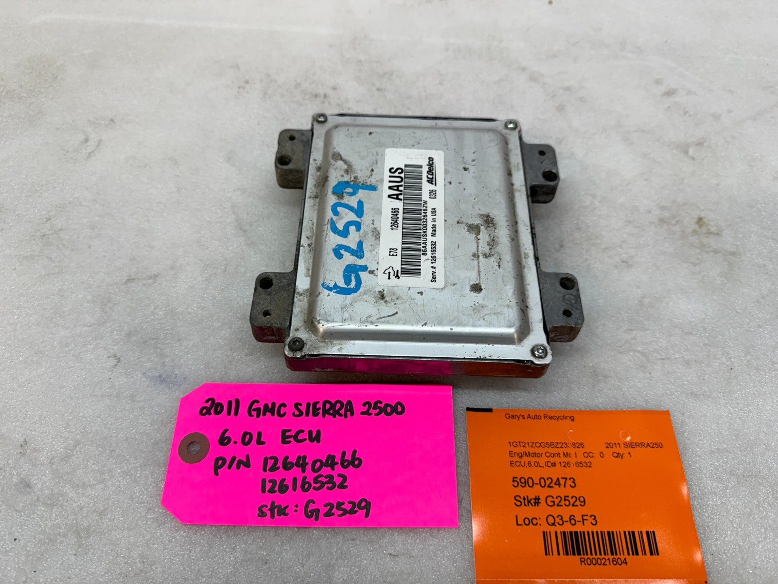 11 CHEVROLET GMC 2500 3500 1500 6.0 ENGINE COMPUTER ECU ECM 12640466 12616532