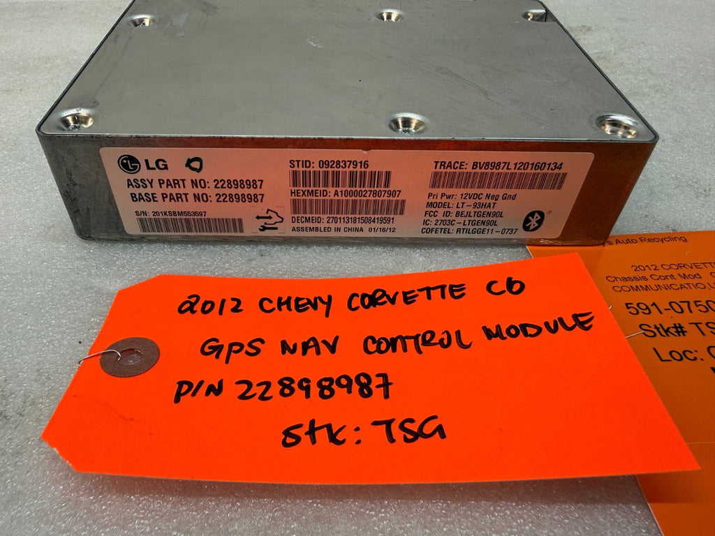 10-13 CHEVROLET CORVETTE C6 OEM ONSTAR COMMUNICATION MODULE 22898987