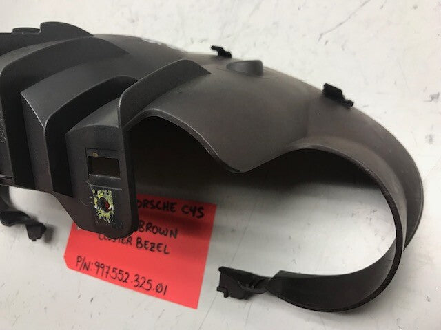 05-13 Porsche 997 C4S CARRERA S OEM COCOA BROWN INSTRUMENT GAUGE CLUSTER TRIM