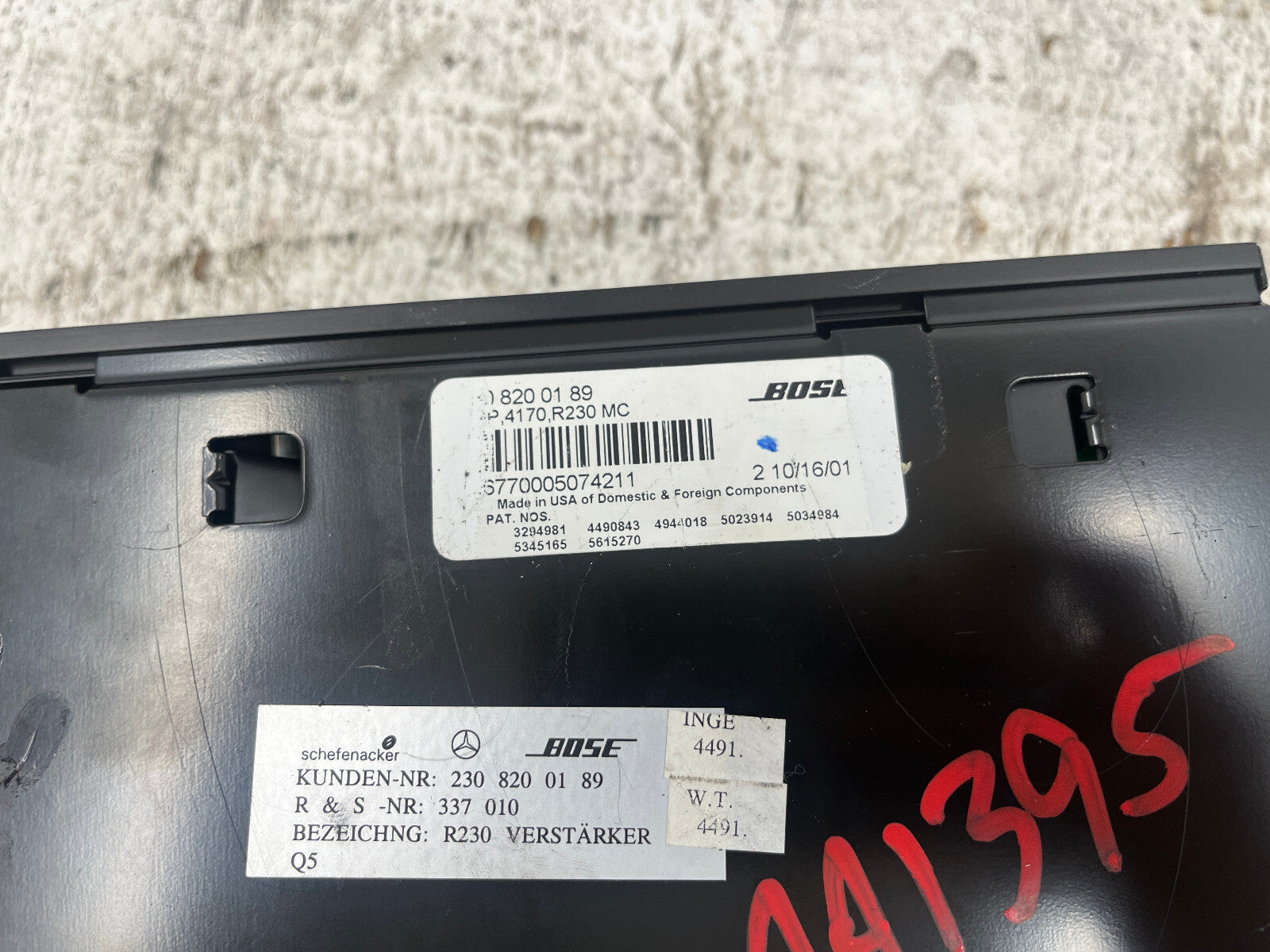 03-09 MERCEDES R230 SL500 SL55 AMG OEM BOSE STEREO RADIO AMPLIFIER 2308200189
