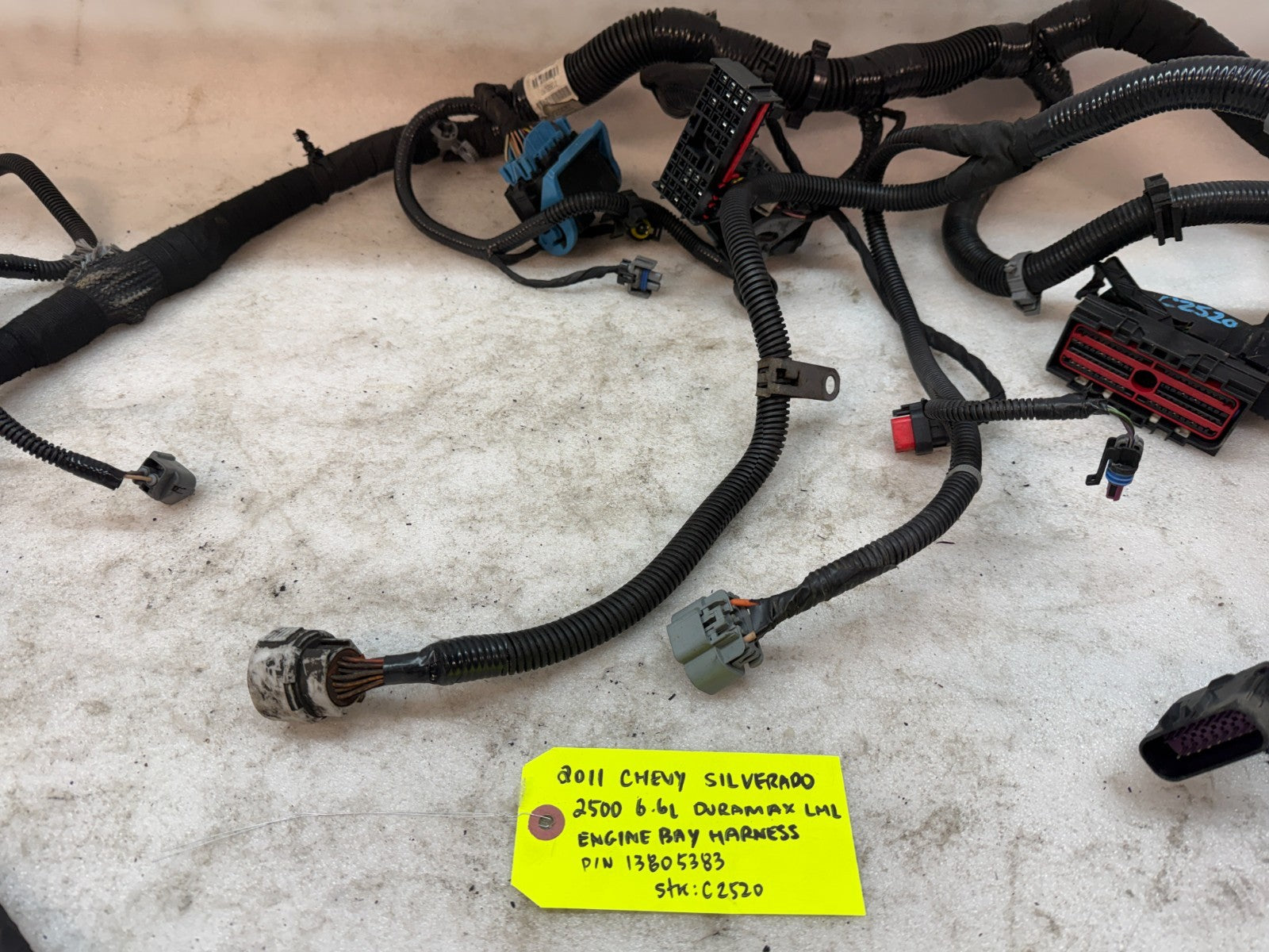 11 GMC SIERRA CHEVROLET SILVERADO 3500HD DURAMAX 6.6 LML ENGINE WIRING HARNESS