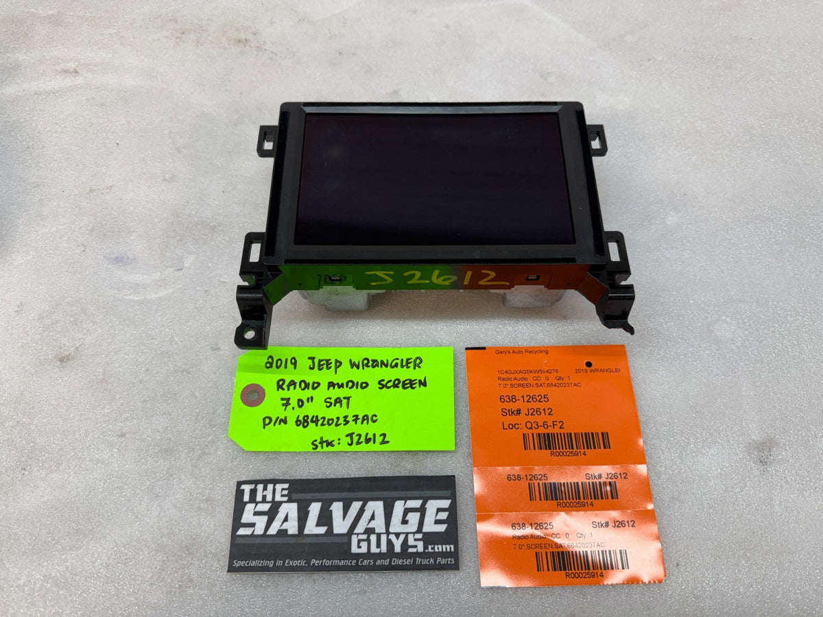 19 JEEP WRANGLER JL JT OEM 7" TOUCHSCREEN RADIO STEREO P68420237AC 18-20
