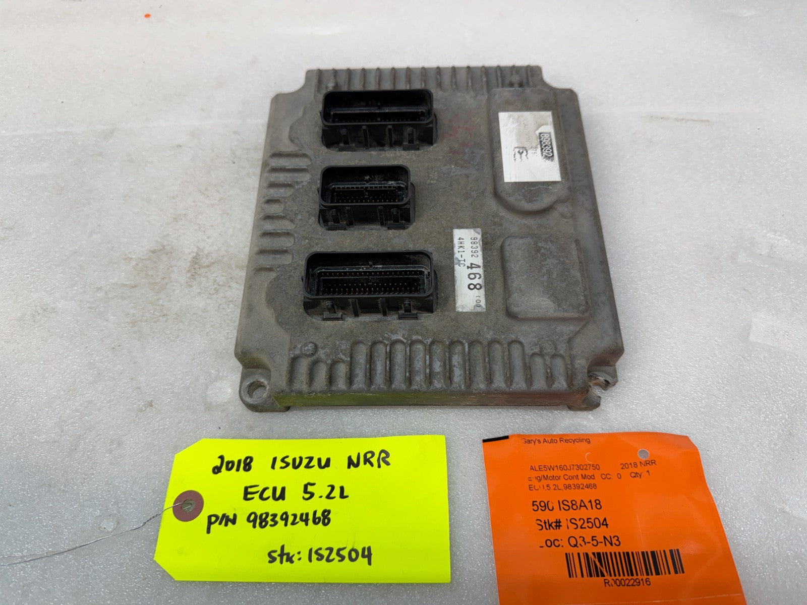 18 ISUZU NRR NPR NQR 5.2 ENGINE COMPUTER CONTROL MODULE ECM ECU 98392468