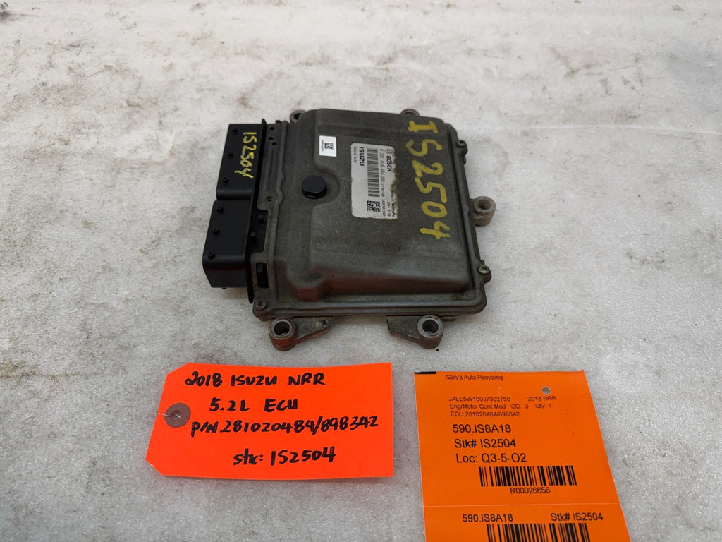 18 ISUZU NRR NPR NQR 5.2 ENGINE COMPUTER CONTROL MODULE ECM ECU 281020484