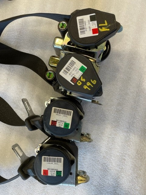 05 PORSCHE 996TT 996 CABRIOLET BLACK FRONT REAR SEATBELTS 99-05 30K!!