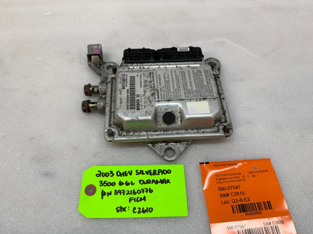 03 Chevrolet GMC LB7 6.6 DURAMAX FICM FUEL INJECTION CONTROL MODULE 8972160776