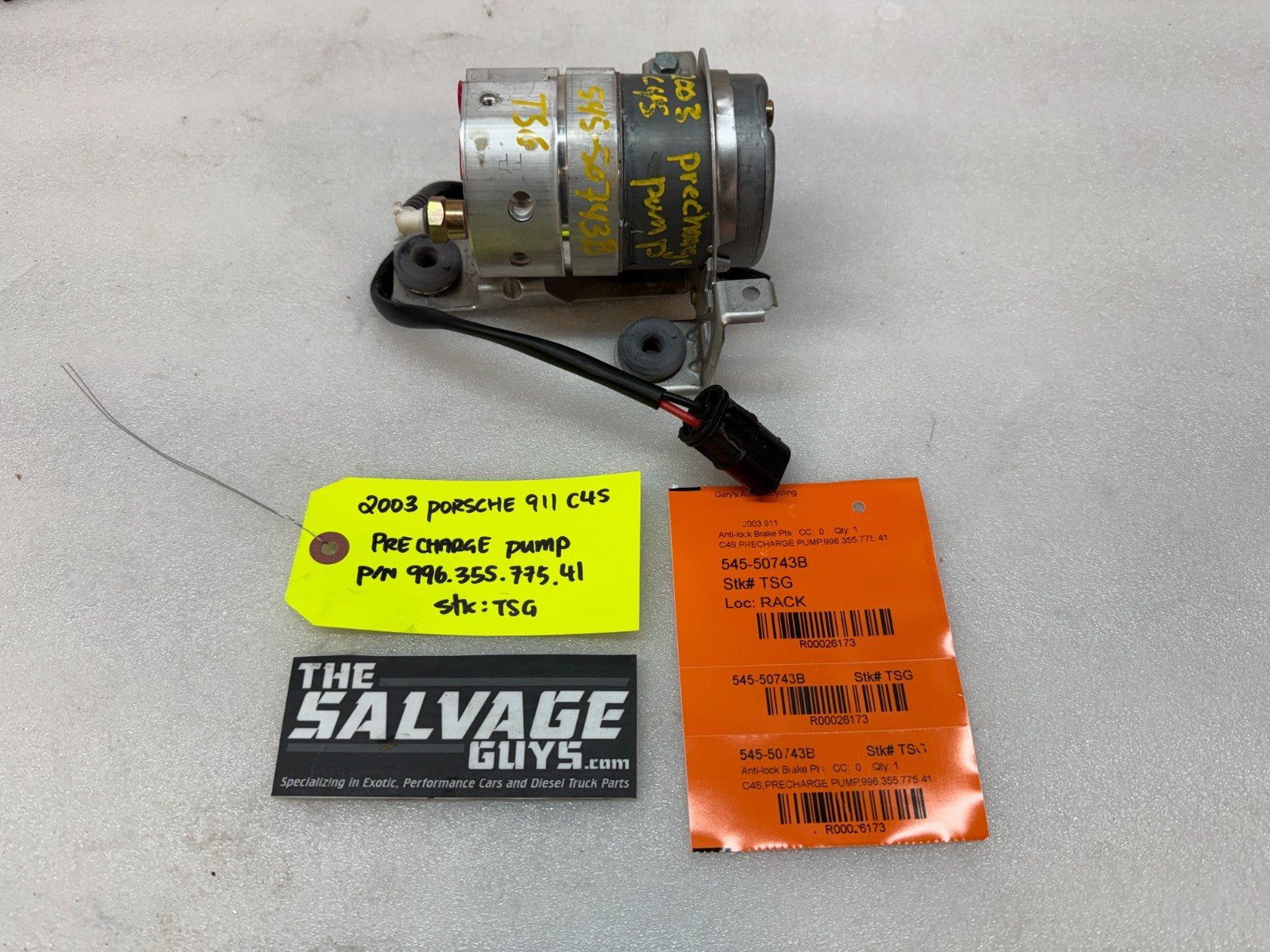 03 PORSCHE 911 996 C4S TURBO OEM ABS PRE CHARGE PUMP 99635577541 01-05