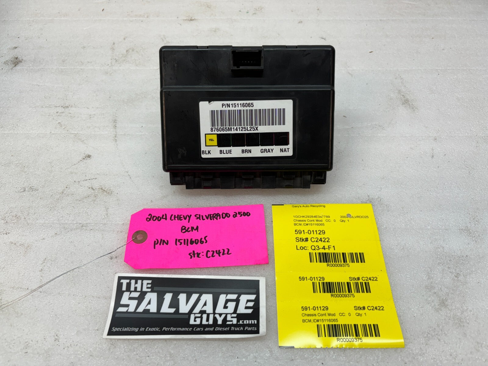 01-05 Chevrolet GMC 2500HD 3500HD 6.6 DURAMAX BODY CONTROL MODULE BCM 15116065
