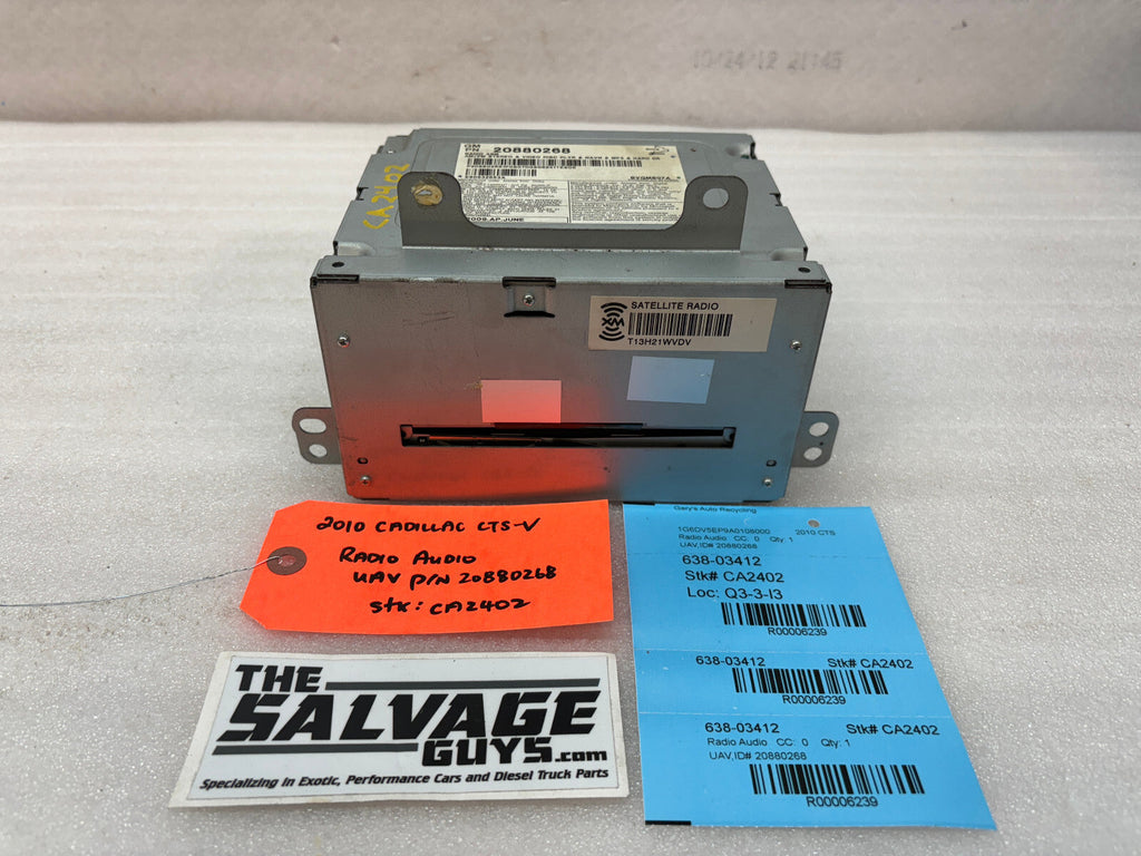 10 CADILLAC CTS-V CTSV OEM CD RADIO STEREO HEAD UNIT 20880268 08-11