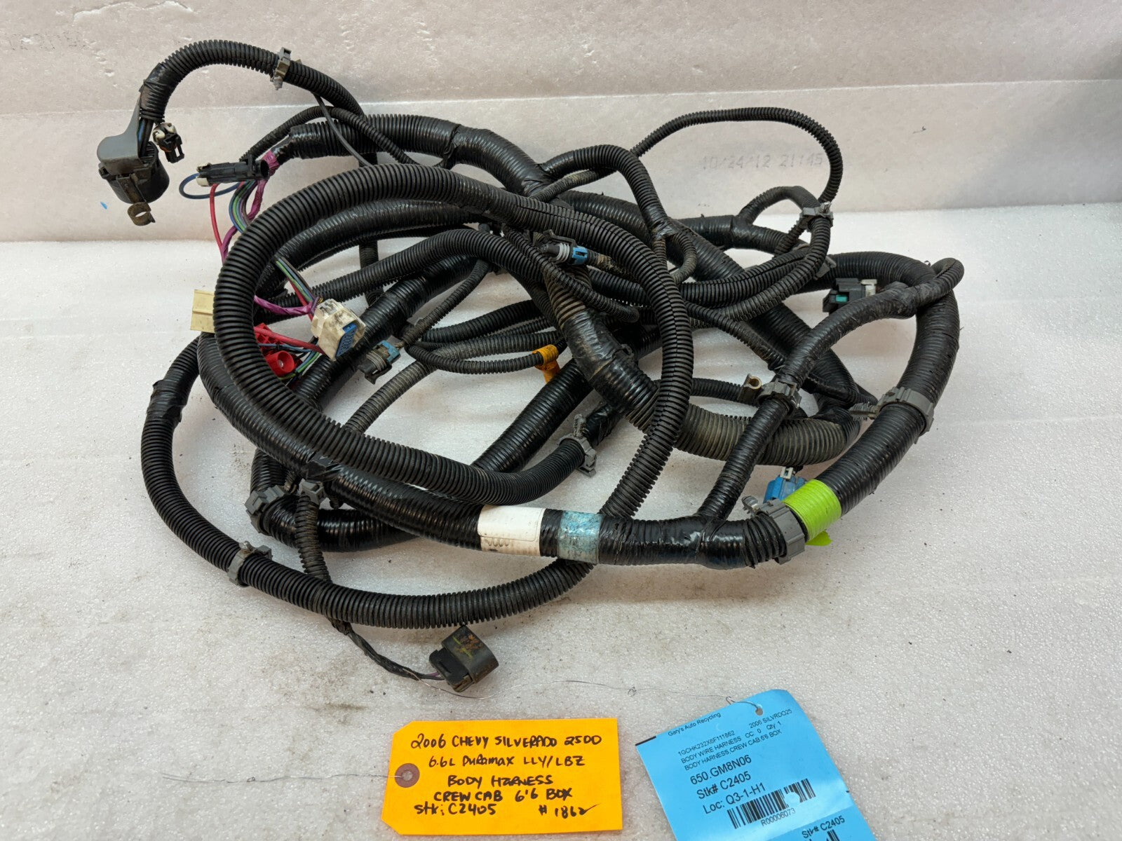 06 07 Chevrolet GMC 2500HD 3500 4wd CREW CAB SHORT BOX CHASSIS WIRING HARNESS