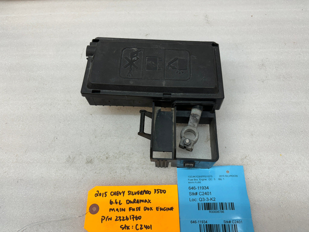 15-17 GMC CHEVROLET SILVERADO 2500HD 3500HD 6.6 LML JUNCTION BOX 23261760