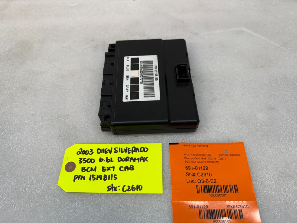 01-05 Chevrolet GMC 2500HD 3500HD 6.6 DURAMAX BODY CONTROL MODULE BCM 15198115