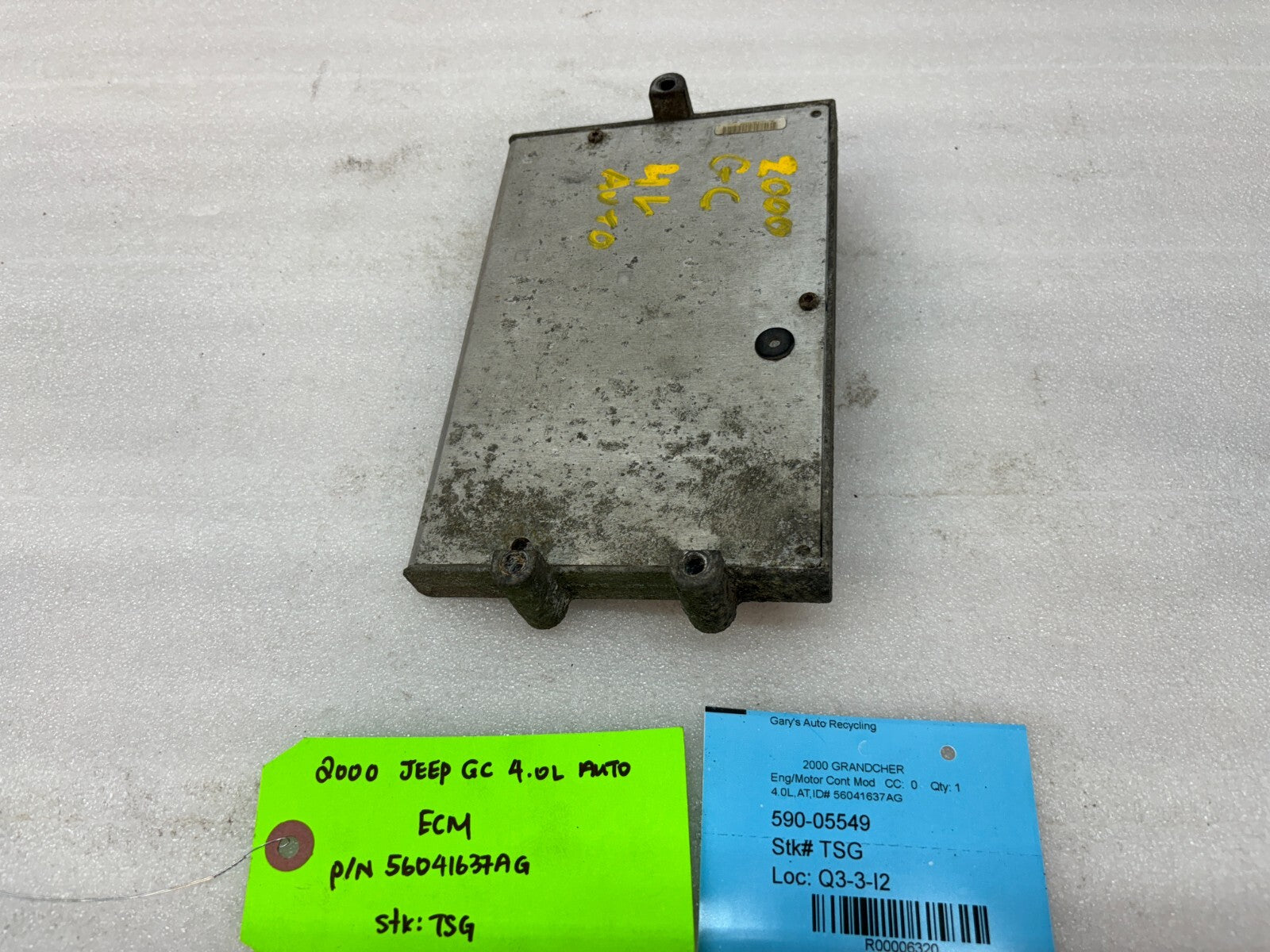 00 JEEP GRAND CHEROKEE 4.0 AUTOMATIC ENGINE COMPUTER ECM ECU P56041637AG