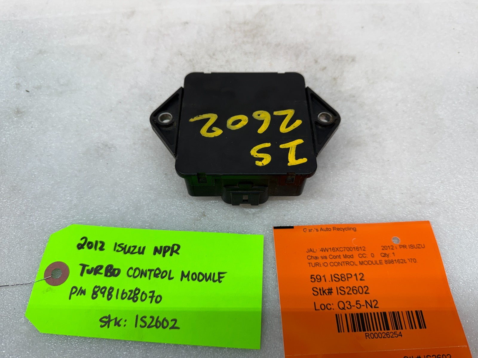 12 ISUZU NRR NPR NQR 5.2 4HK1-TC TURBO CONTROL MODULE 8981628070