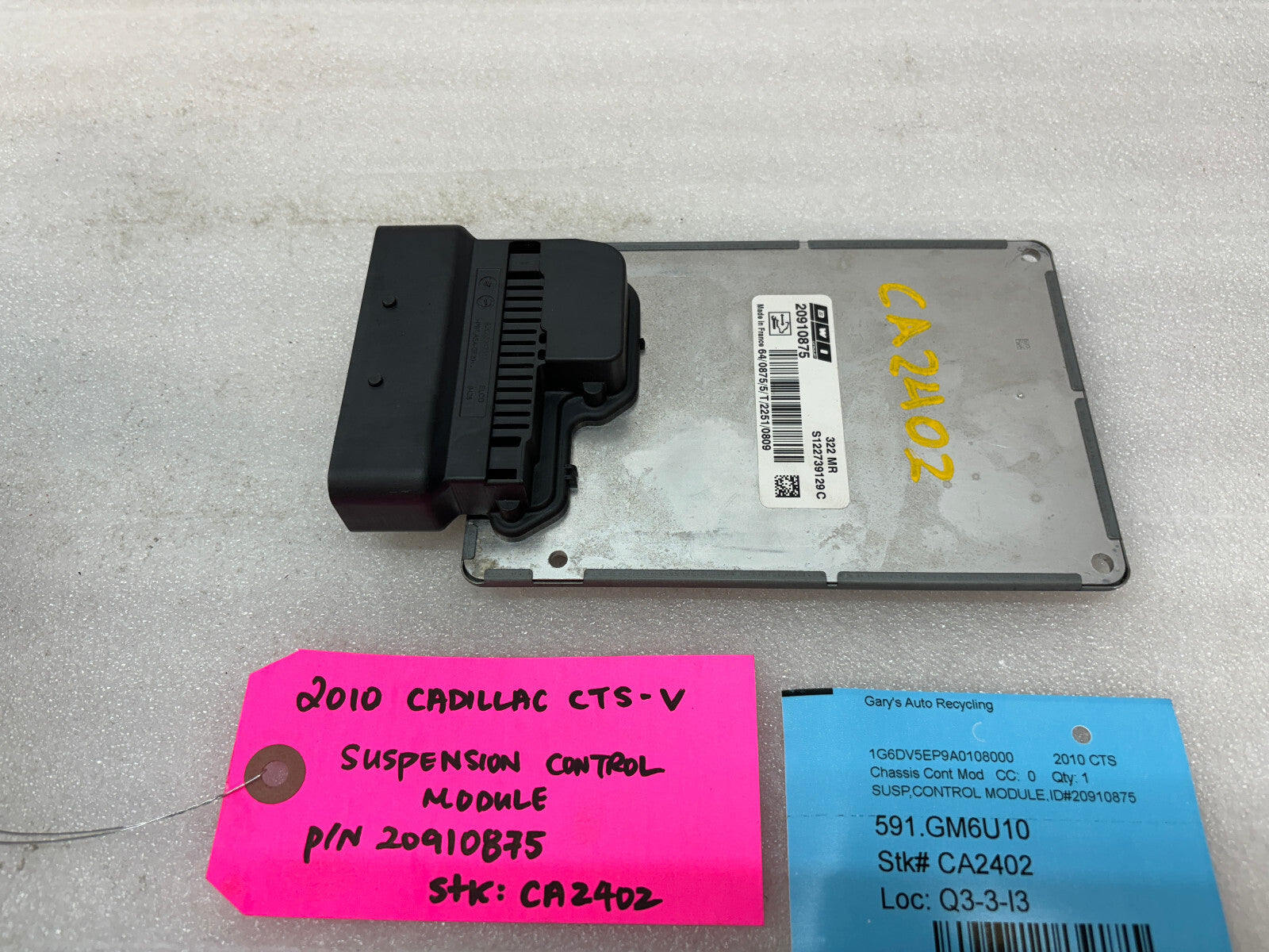 10 CADILLAC CTS-V CTSV OEM ACTIVE SUSPENSION CONTROL MODULE 20910875