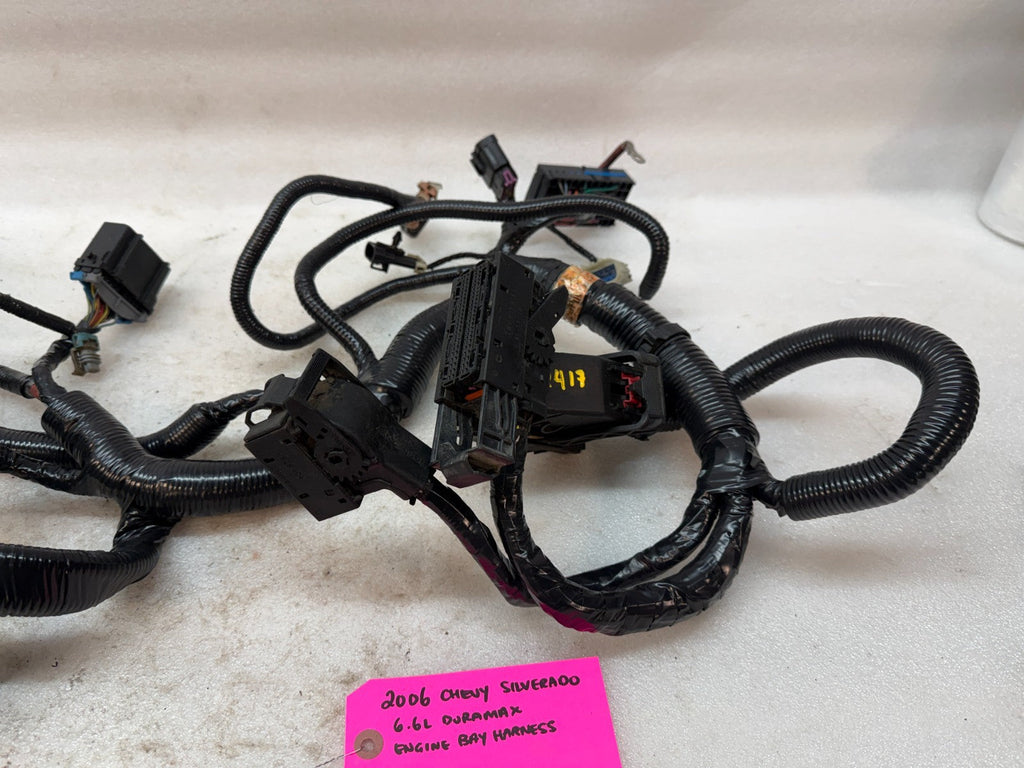 06 07 GMC CHEVROLET 2500HD DURAMAX 6.6 LBZ ENGINE BAY MOTOR PCM WIRING HARNESS
