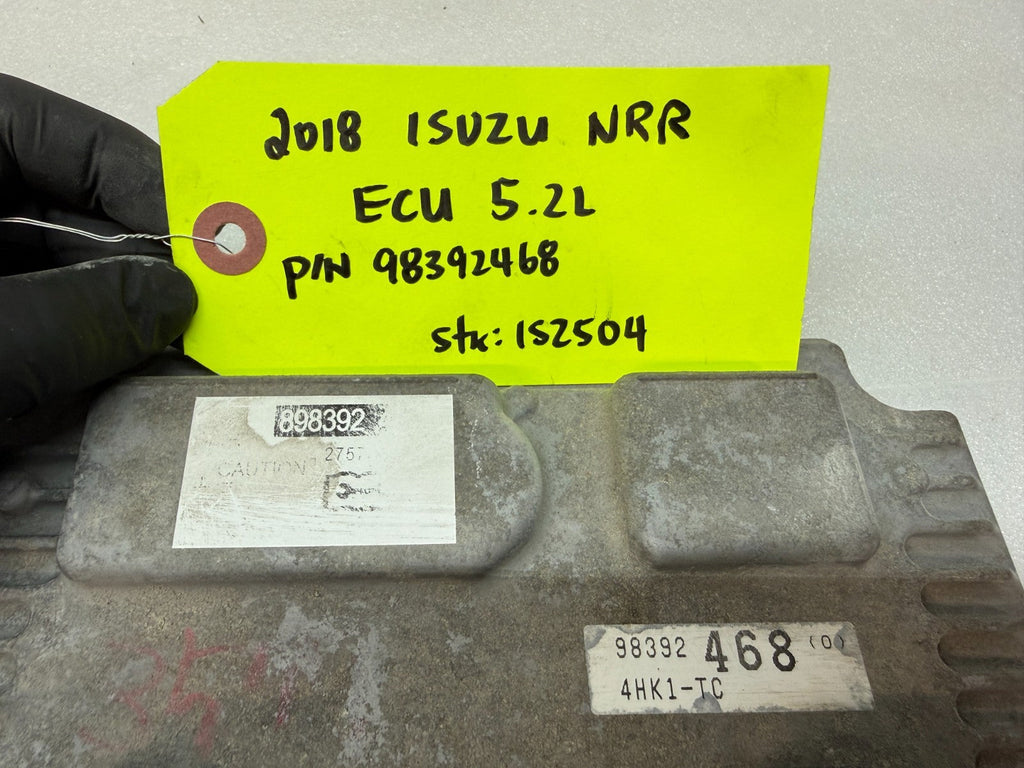 18 ISUZU NRR NPR NQR 5.2 ENGINE COMPUTER CONTROL MODULE ECM ECU 98392468