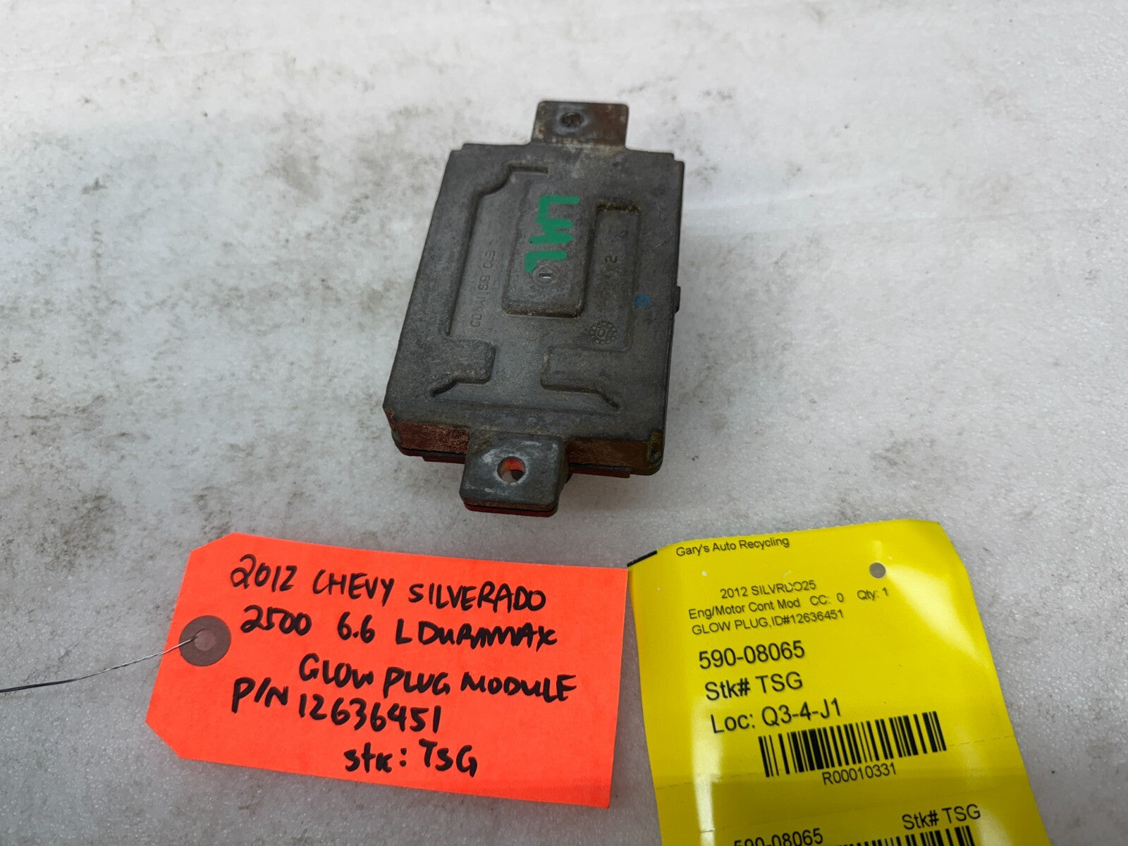 11-14 GMC CHEVROLET SILVERADO 3500HD 6.6 LML OEM GPM GLOW PLUG MODULE 12636451