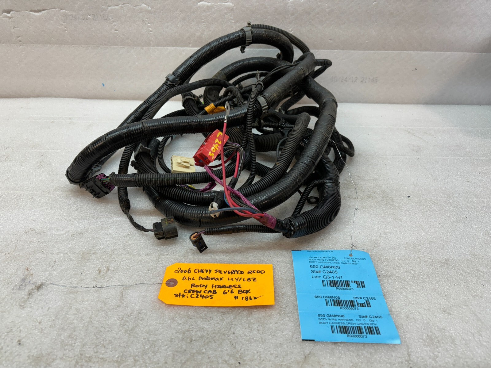 06 07 Chevrolet GMC 2500HD 3500 4wd CREW CAB SHORT BOX CHASSIS WIRING HARNESS