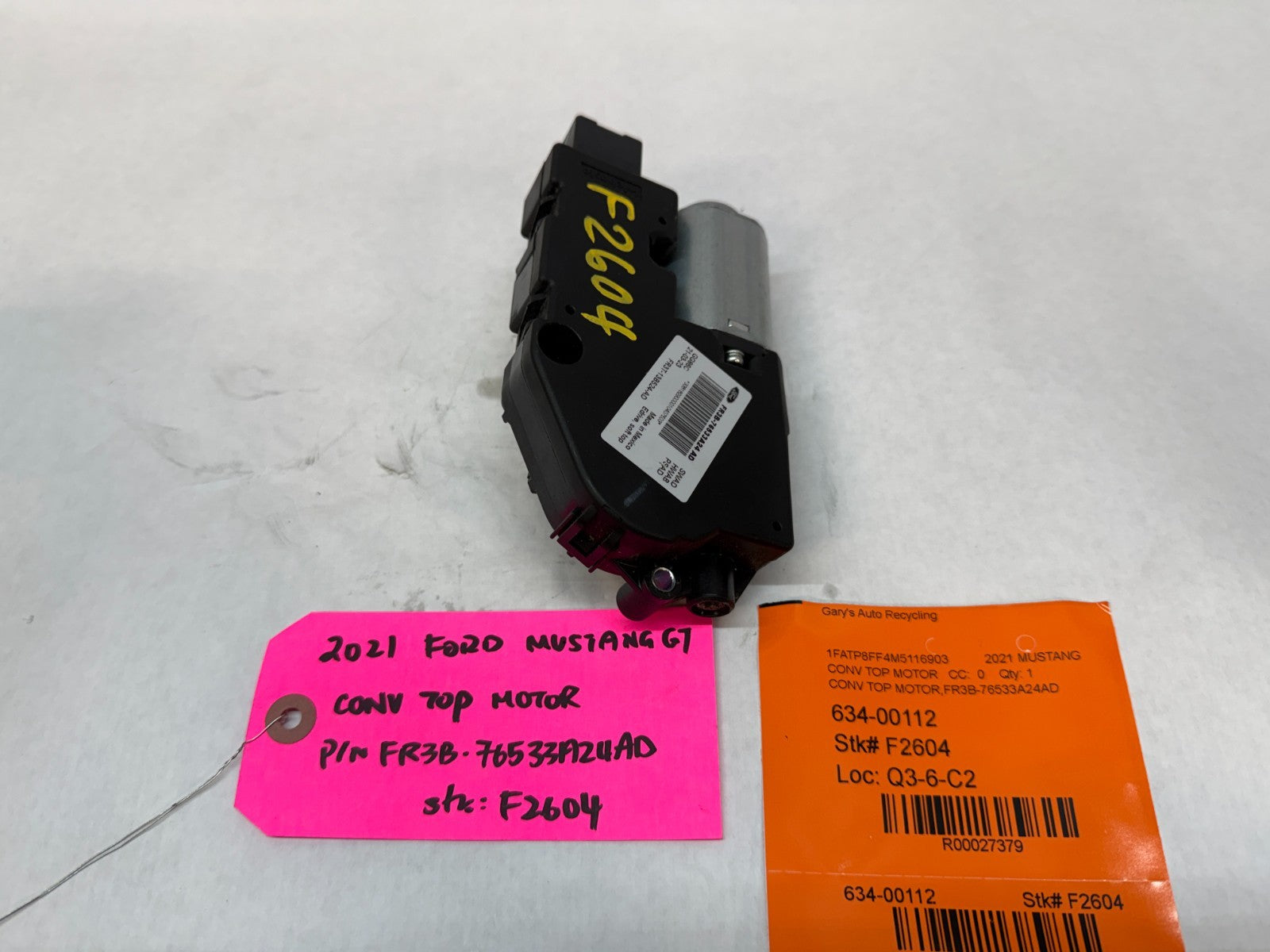 15-23 FORD MUSTANG 5.0 GT S550 LEFT RIGHT POWER ROOF TOP MOTOR FR3B-76533A24AD