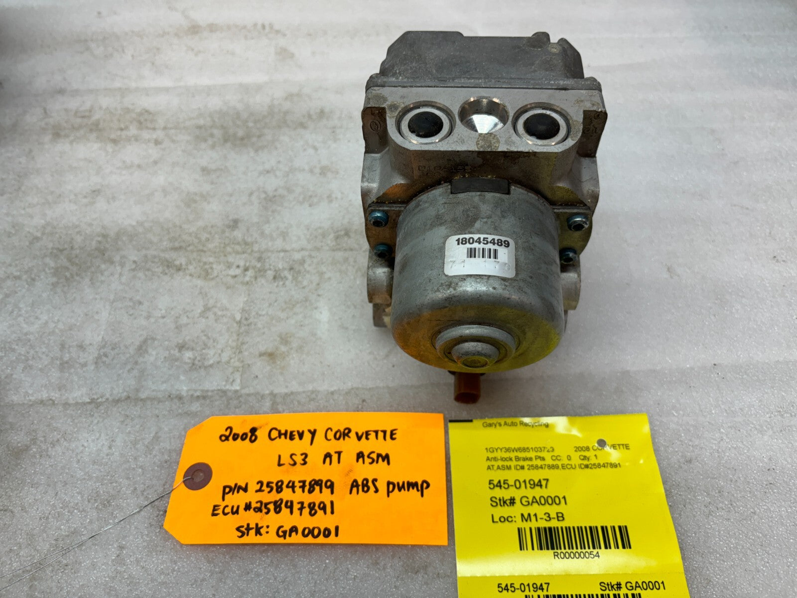 08 CHEVROLET CORVETTE C6 OEM ABS ANTI LOCK BRAKE PUMP MODULE 25847891 24K