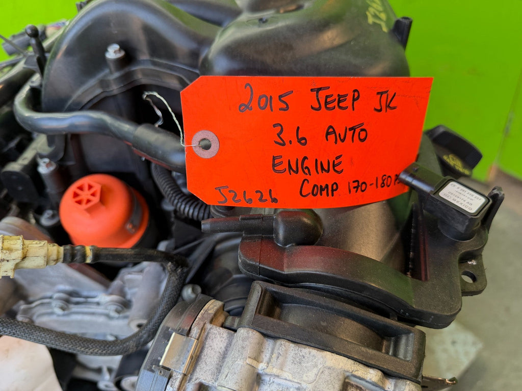 15 JEEP WRANGLER JK 3.6 COMPLETE ENGINE MOTOR ASSEMBLY 110k 14-18