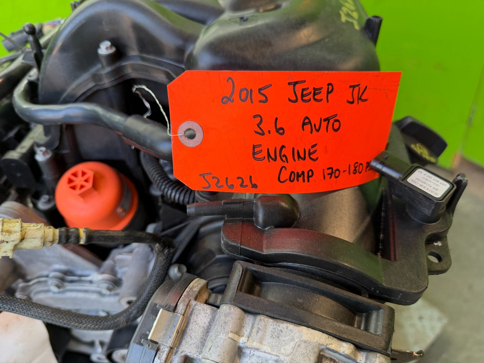 15 JEEP WRANGLER JK 3.6 COMPLETE ENGINE MOTOR ASSEMBLY 110k 14-18