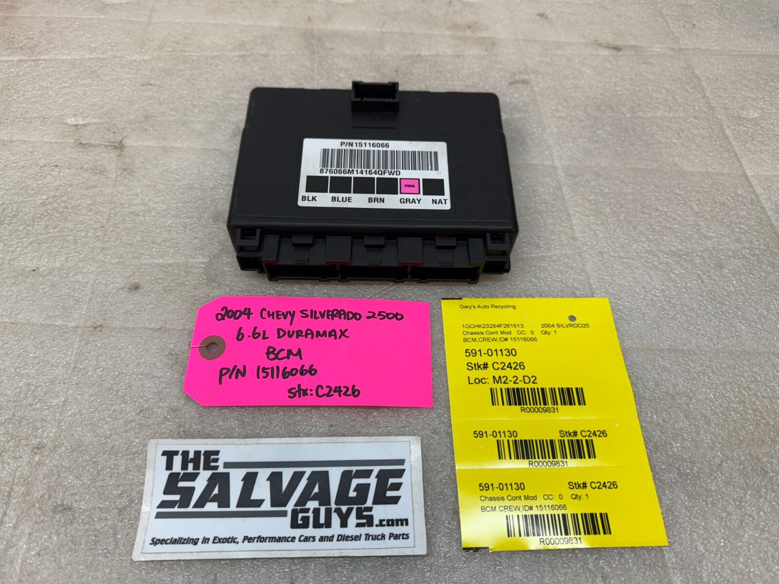 01-05 Chevrolet GMC 2500HD 3500HD 6.6 DURAMAX BODY CONTROL MODULE BCM 15116066