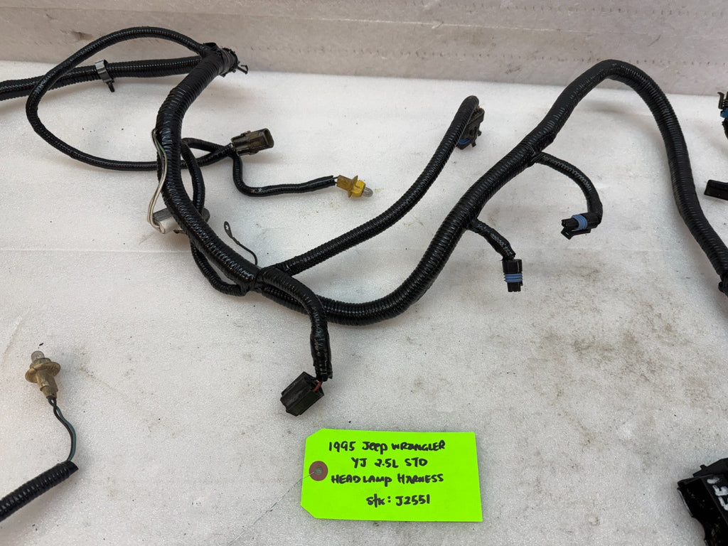 95 JEEP WRANGLER YJ HEADLIGHT HEAD LAMP WIRING HARNESS LOOM