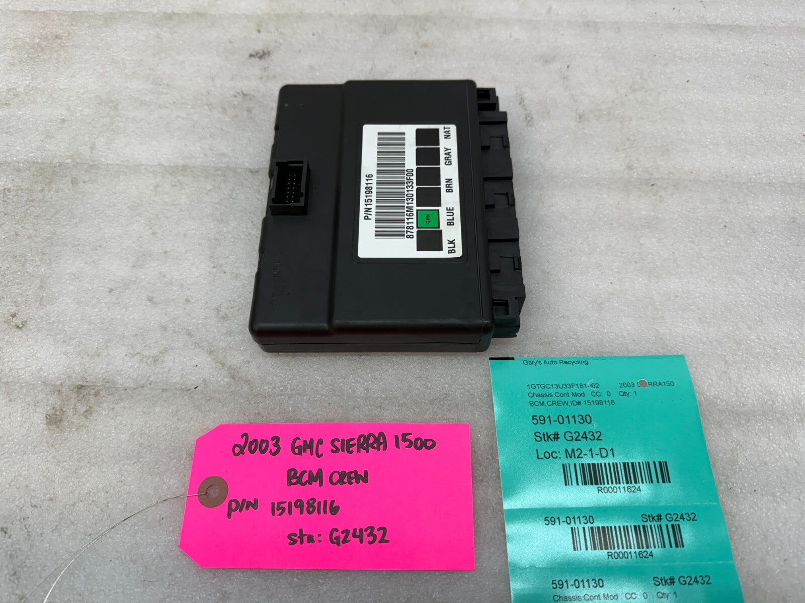 03 04 Chevrolet GMC 1500 2500 DURAMAX  BODY CONTROL MODULE BCM 15198116