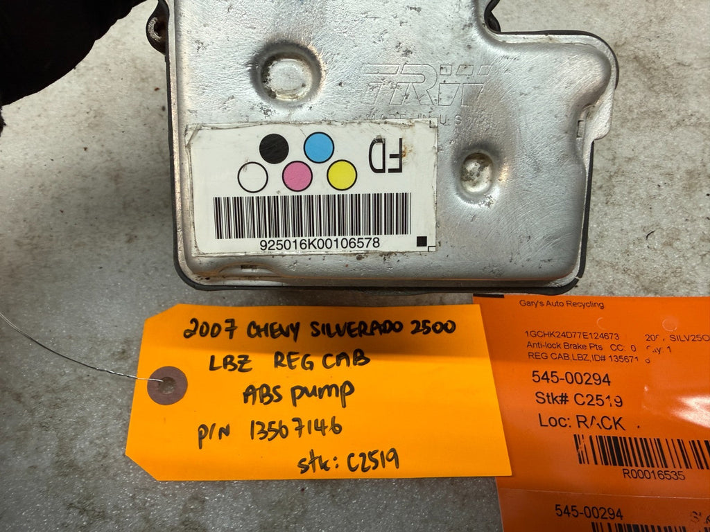 03-07 Chevrolet GMC SILVERADO 2500 6.6 ABS ANTI LOCK BRAKE PUMP MODULE 13567146